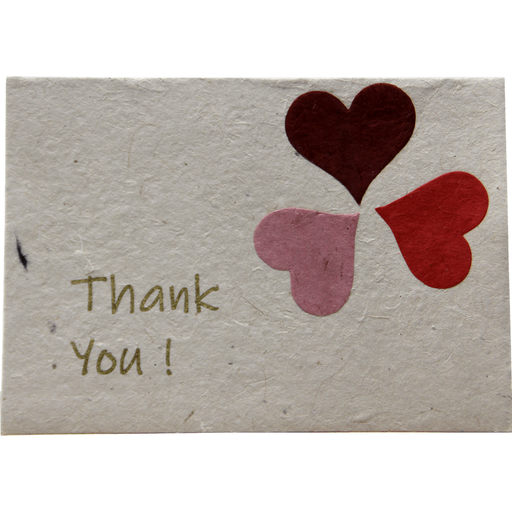 Monk Paper Thank You Note with Heart design Envelope - pack of 12 - Pen Boutique Ltd