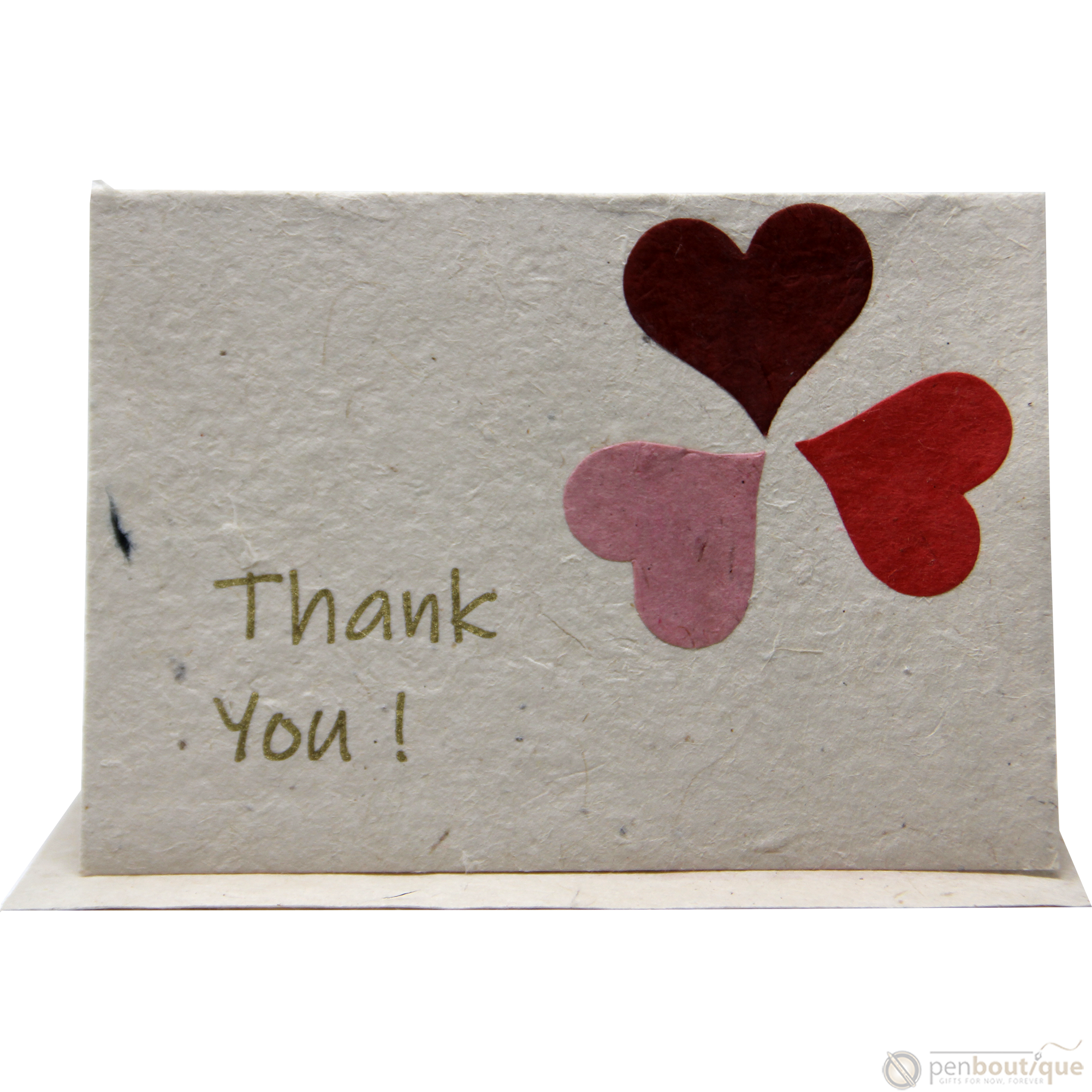 Monk Paper Thank You Note with Envelope - Cornflower Petal Red Letter - 10 Per Pack-Pen Boutique Ltd