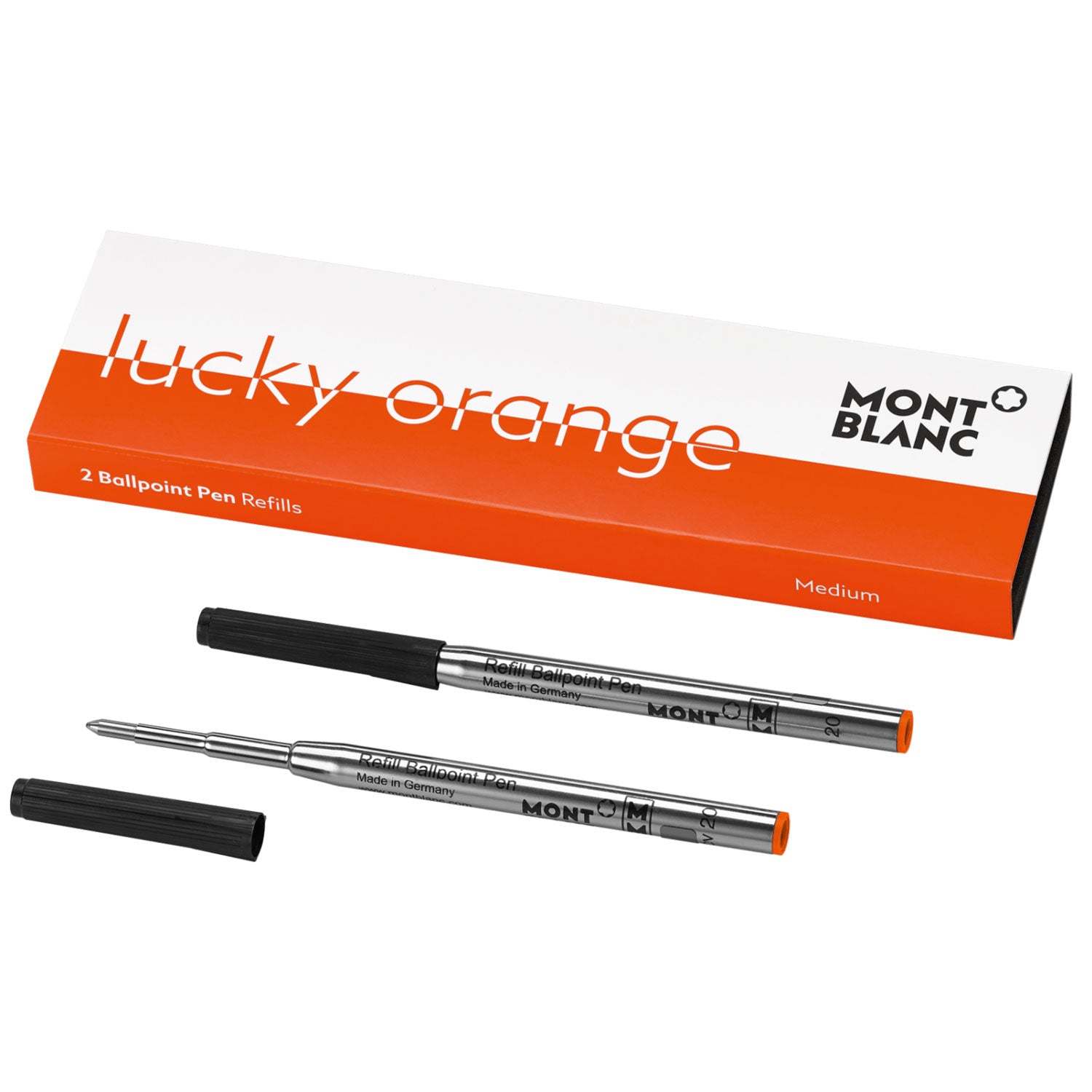 Montblanc Ballpoint Refill - Lucky Orange - Medium - 2 pack - Pen Boutique Ltd
