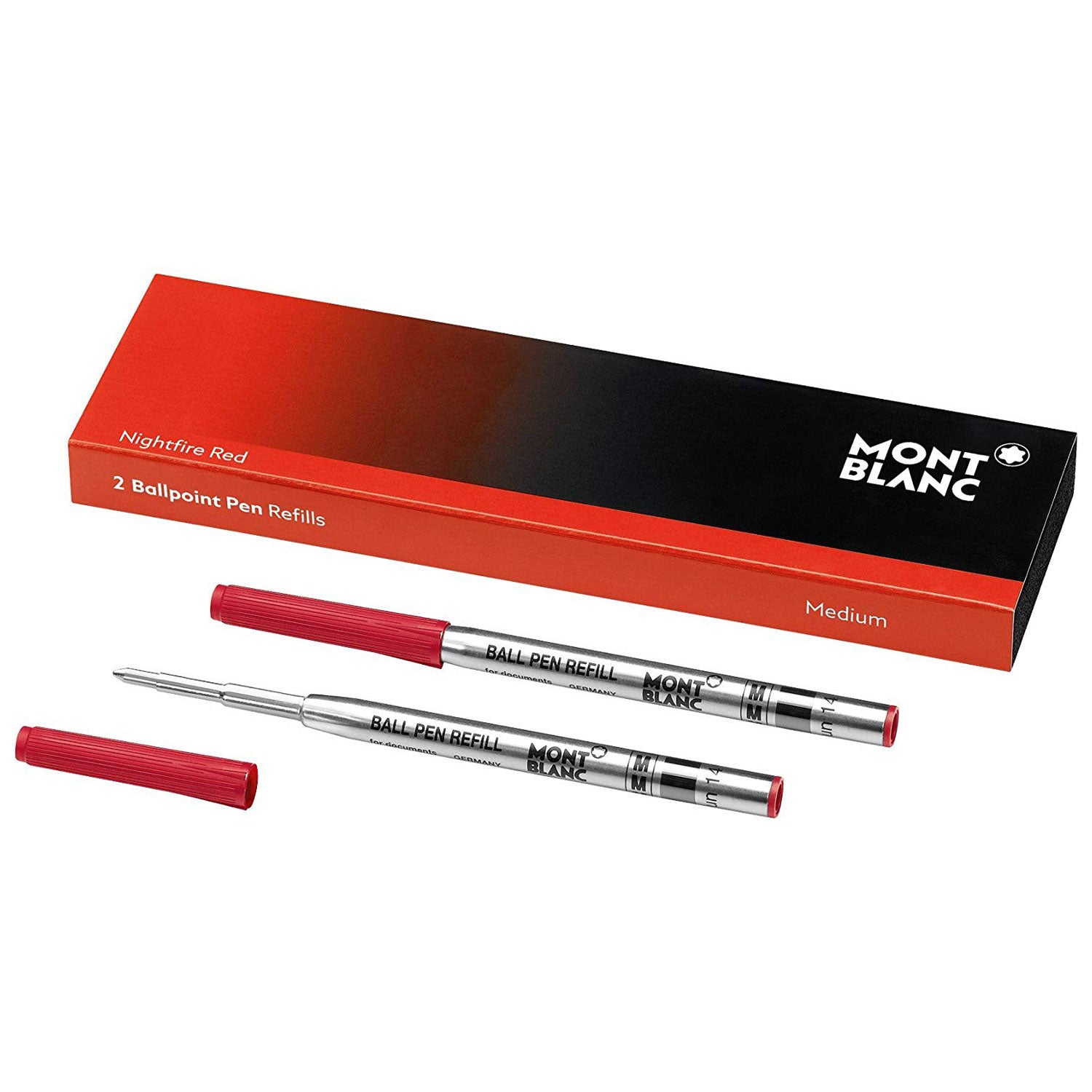 Montblanc Ballpoint Refill - Nightfire Red - Medium (2 Per Pack) - Pen Boutique Ltd