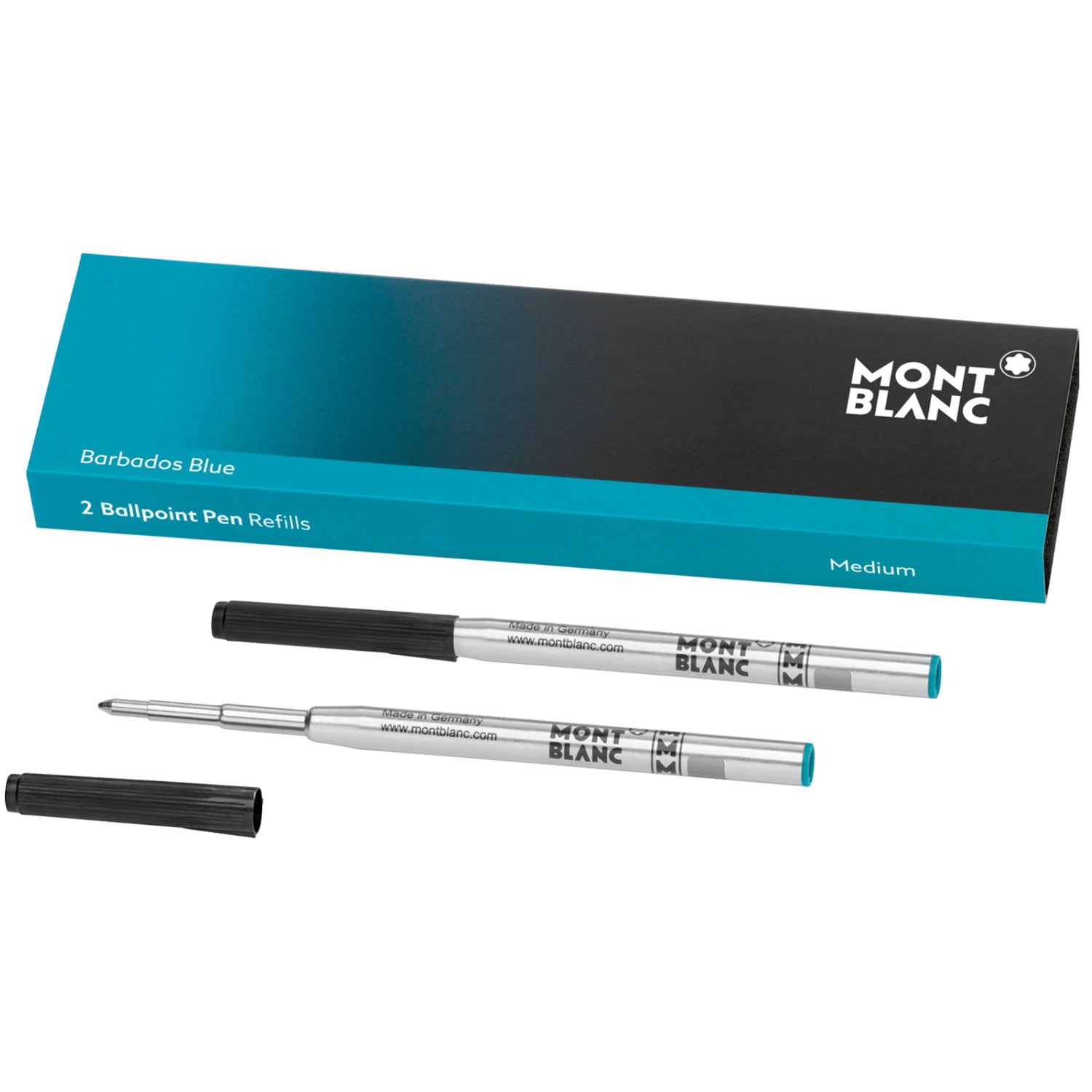 Montblanc Ballpoint Refill - Barbados Blue - Medium - 2 Pack-Pen Boutique Ltd