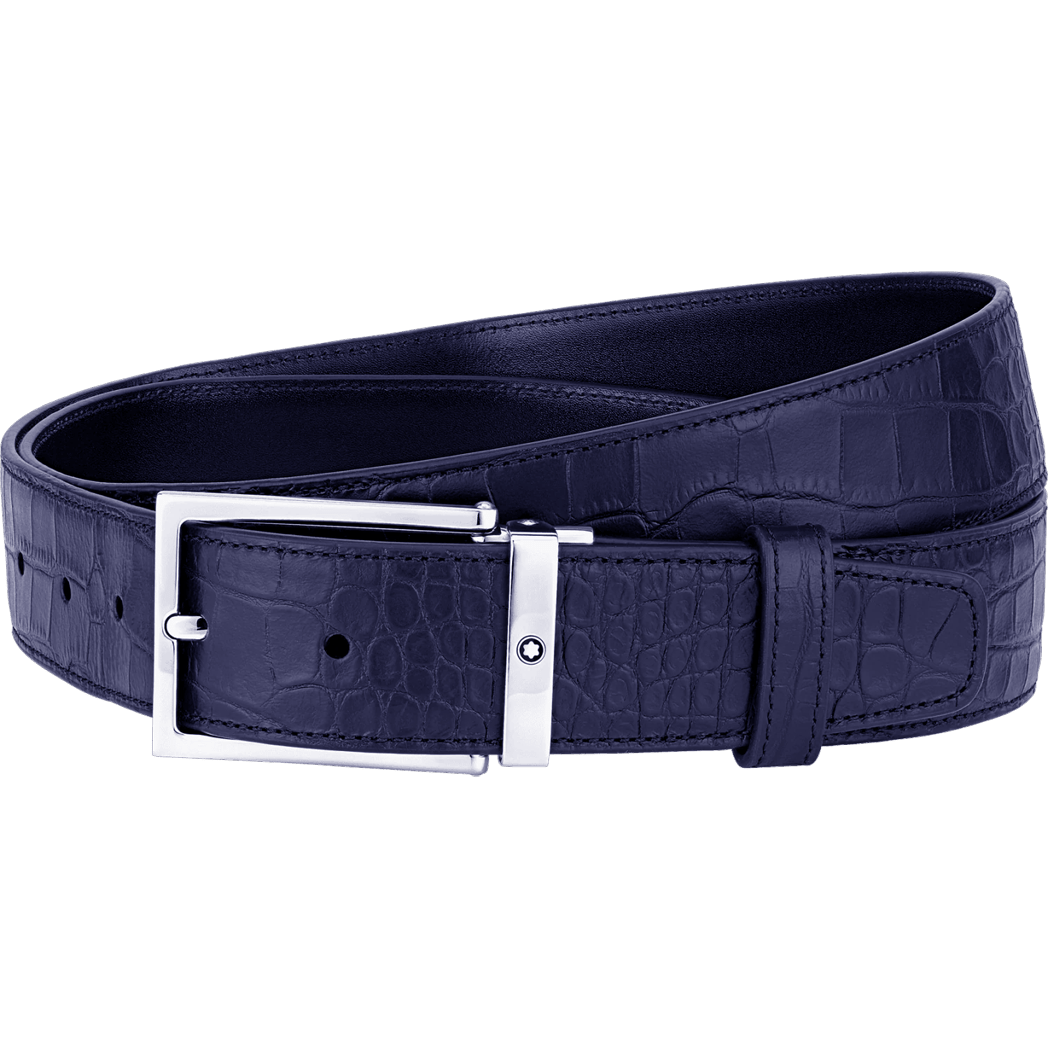 Montblanc Leather Belt - Blue-Pen Boutique Ltd