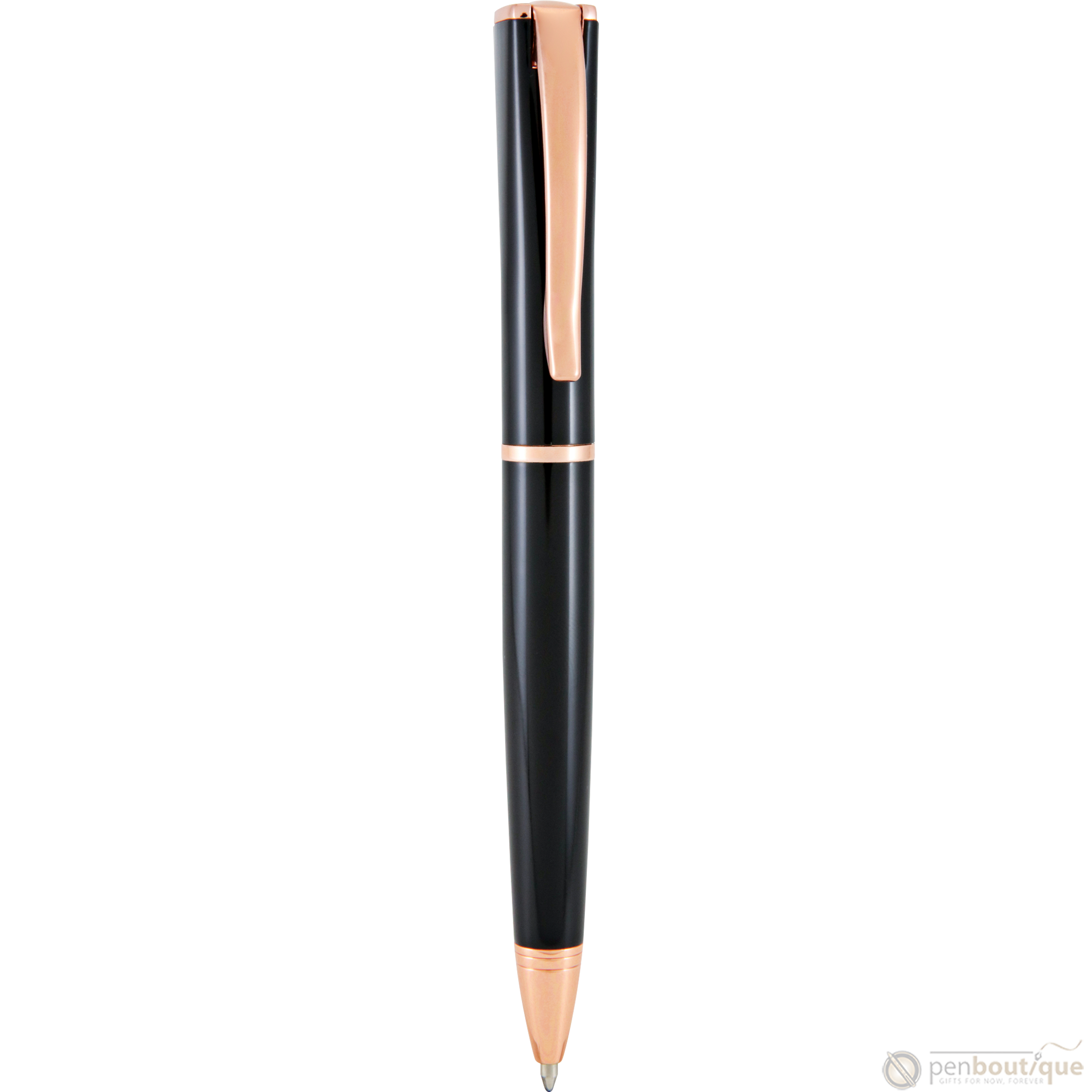 Monteverde Impressa Black with Rose Gold Trim Ballpoint Pen-Pen Boutique Ltd