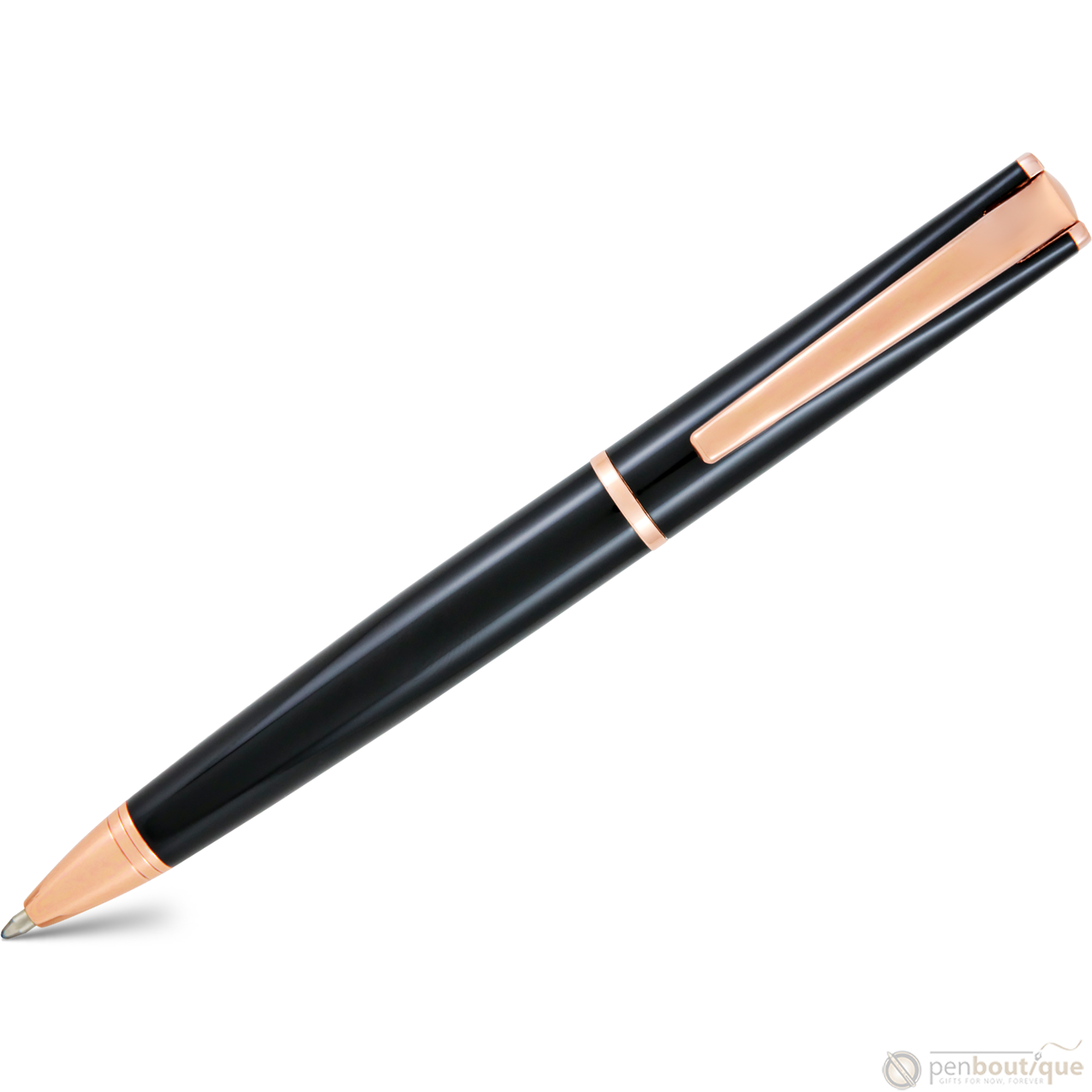 Monteverde Impressa Black with Rose Gold Trim Ballpoint Pen-Pen Boutique Ltd