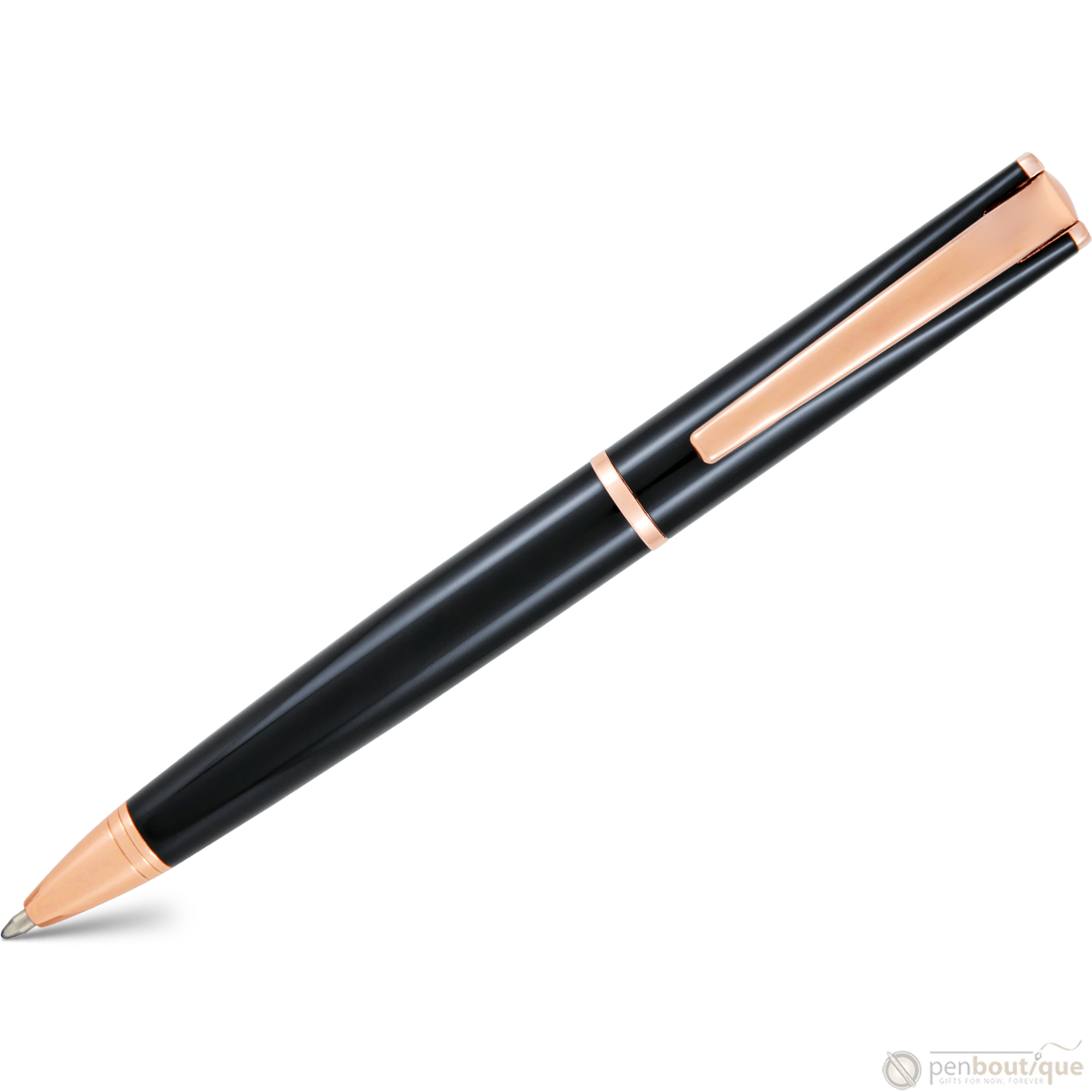 Monteverde Impressa Black with Rose Gold Trim Ballpoint Pen - Pen Boutique Ltd