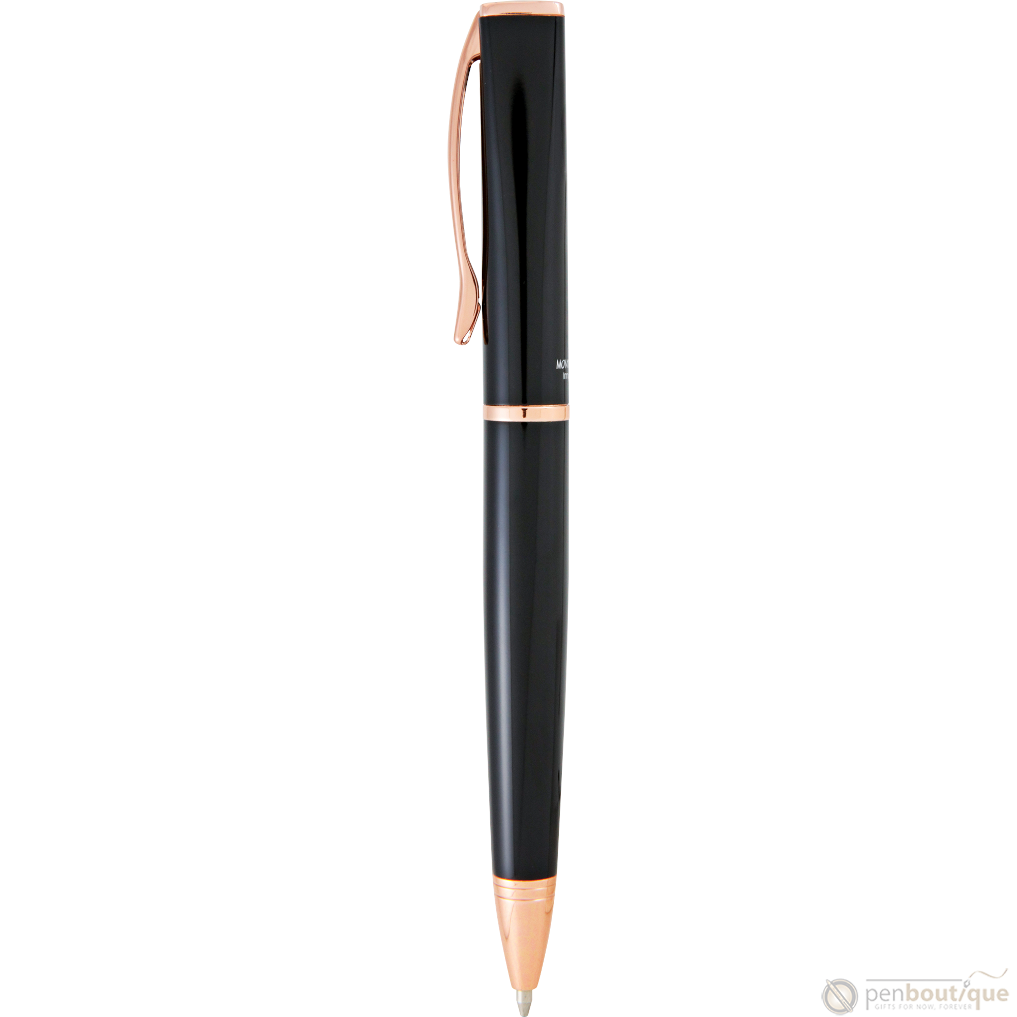 Monteverde Impressa Black with Rose Gold Trim Ballpoint Pen-Pen Boutique Ltd