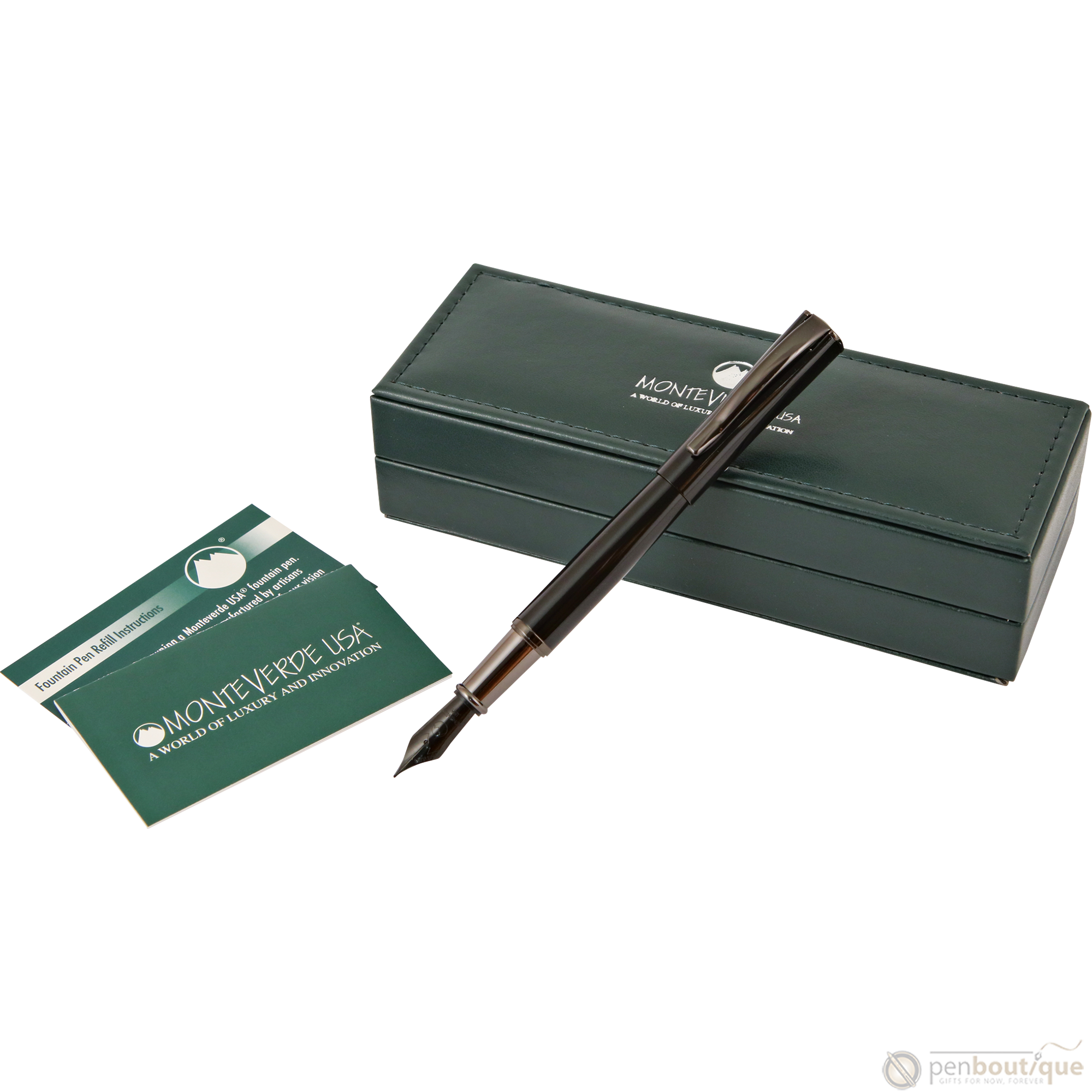 Monteverde Impressa Fountain Pen - Black with Gunmetal Trim-Pen Boutique Ltd