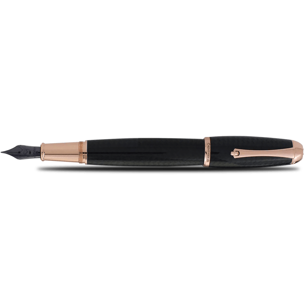 Monteverde Super Mega Fountain Pen - Carbon Fiber - Rosegold-Pen Boutique Ltd