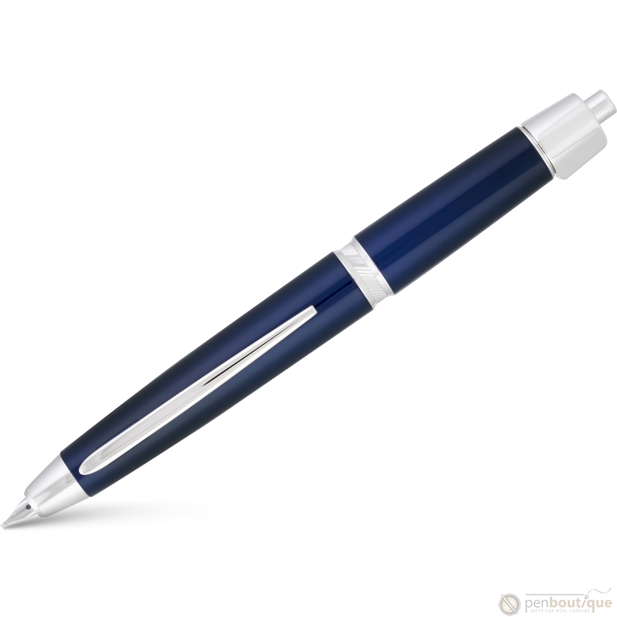 Pilot Vanishing Point LS Fountain Pen - Blue - Rhodium Trim-Pen Boutique Ltd