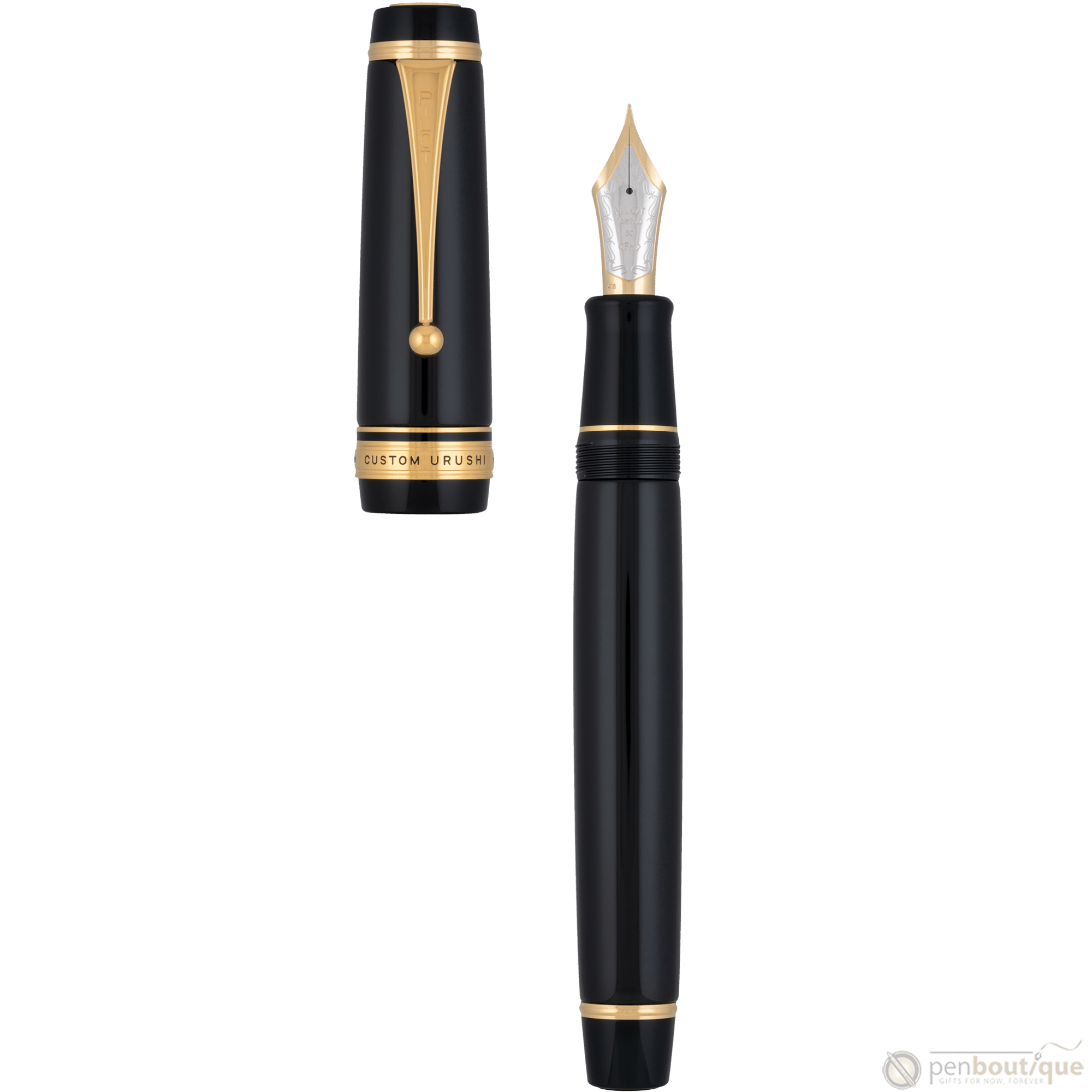 Pilot Custom Urushi Black Fountain Pen - Pen Boutique Ltd