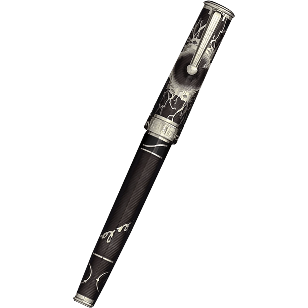 David Oscarson Tesla Fountain Pen - Translucent Black - Silver Trim - Pen Boutique Ltd