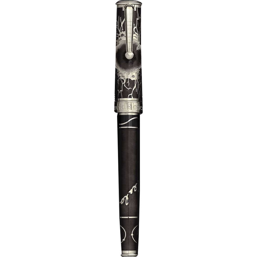 David Oscarson Tesla Fountain Pen - Translucent Black - Silver Trim - Pen Boutique Ltd