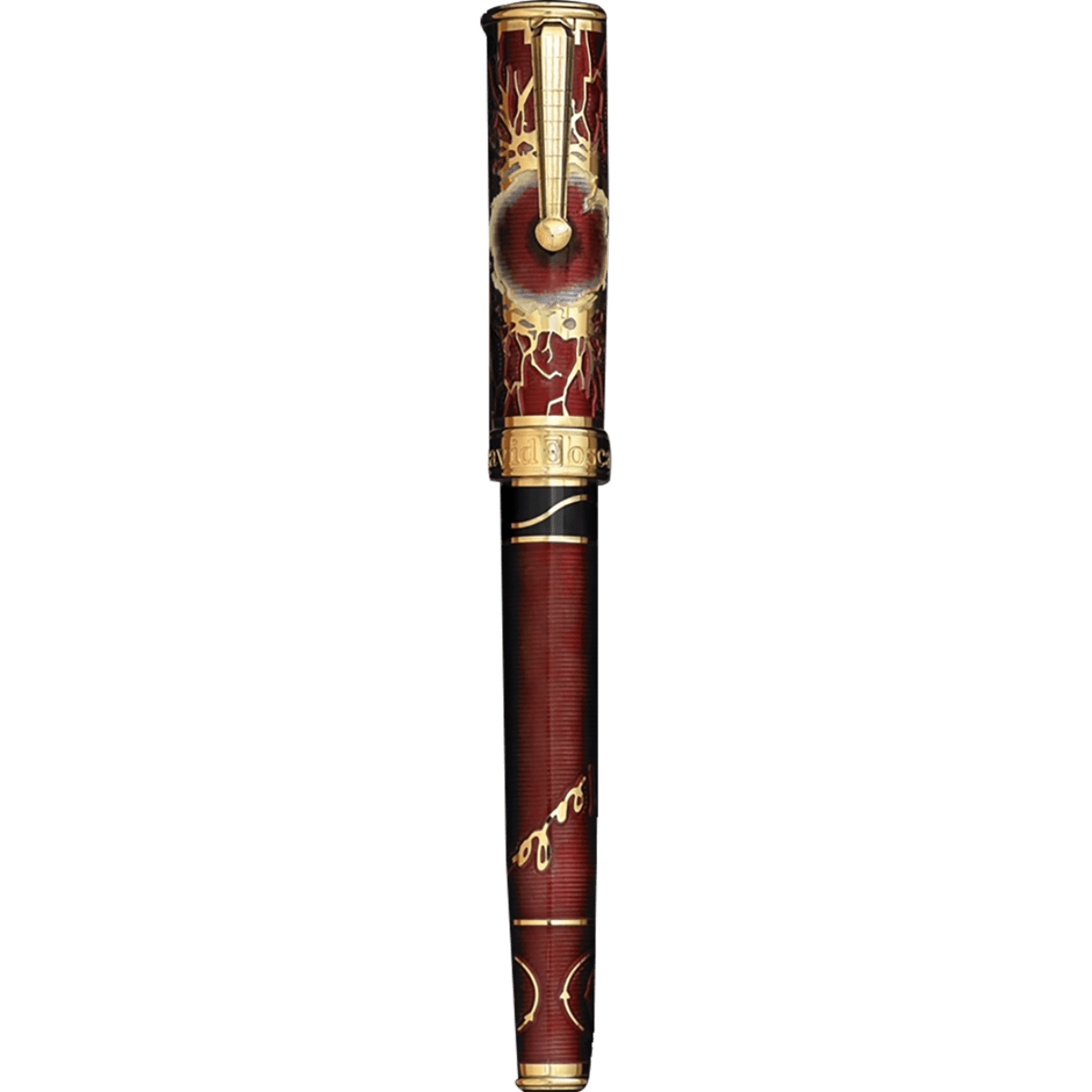 David Oscarson Tesla Fountain Pen - Translucent Red - Pen Boutique Ltd