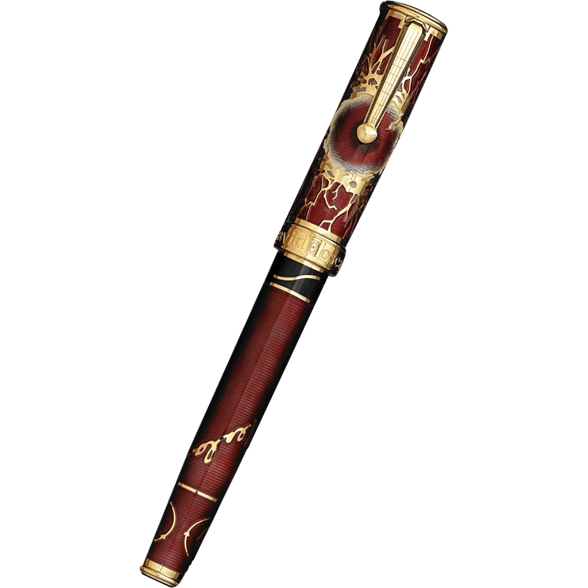 David Oscarson Tesla Fountain Pen - Translucent Red - Pen Boutique Ltd