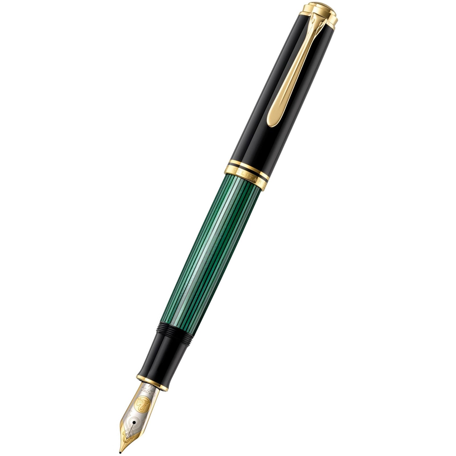 Pelikan Souveran Fountain Pen - M1000 Black & Green Stripe-Pen Boutique Ltd