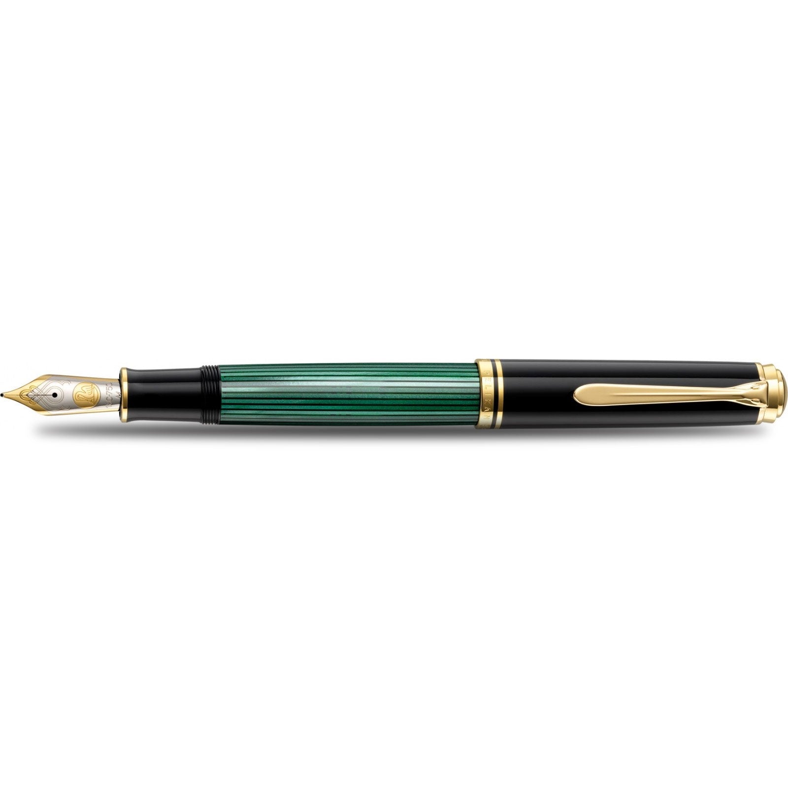 Pelikan Souveran Fountain Pen - M1000 Black & Green Stripe-Pen Boutique Ltd