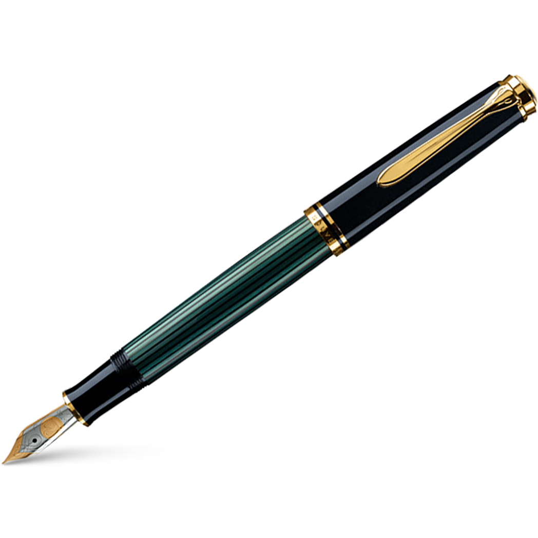 Pelikan Souveran Fountain Pen - M800 Black & Green Stripe-Pen Boutique Ltd