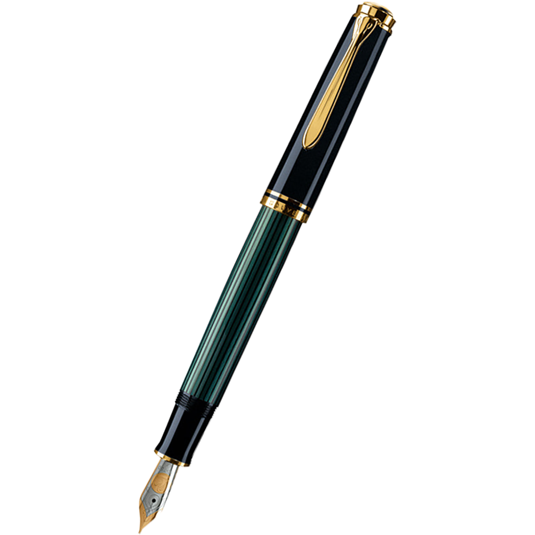 Pelikan Souveran Fountain Pen - M800 Black & Green Stripe-Pen Boutique Ltd