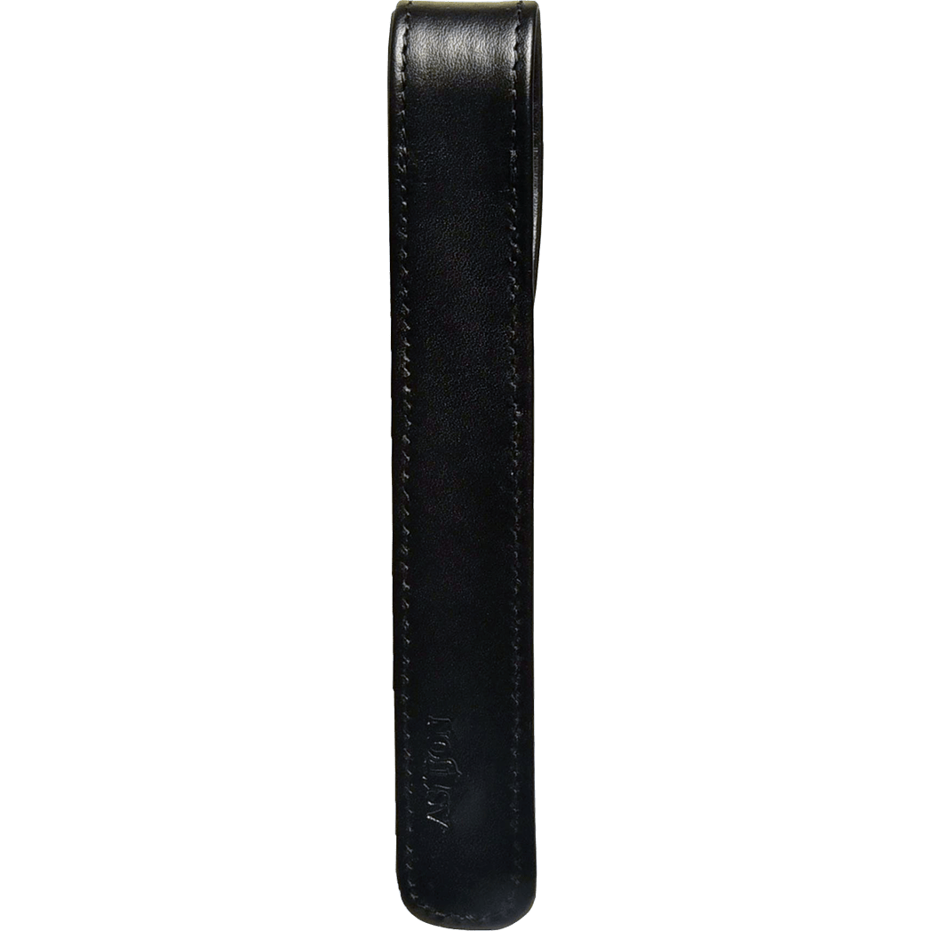 Aston Leather Black Finger Style Single Pen Case - Pen Boutique Ltd
