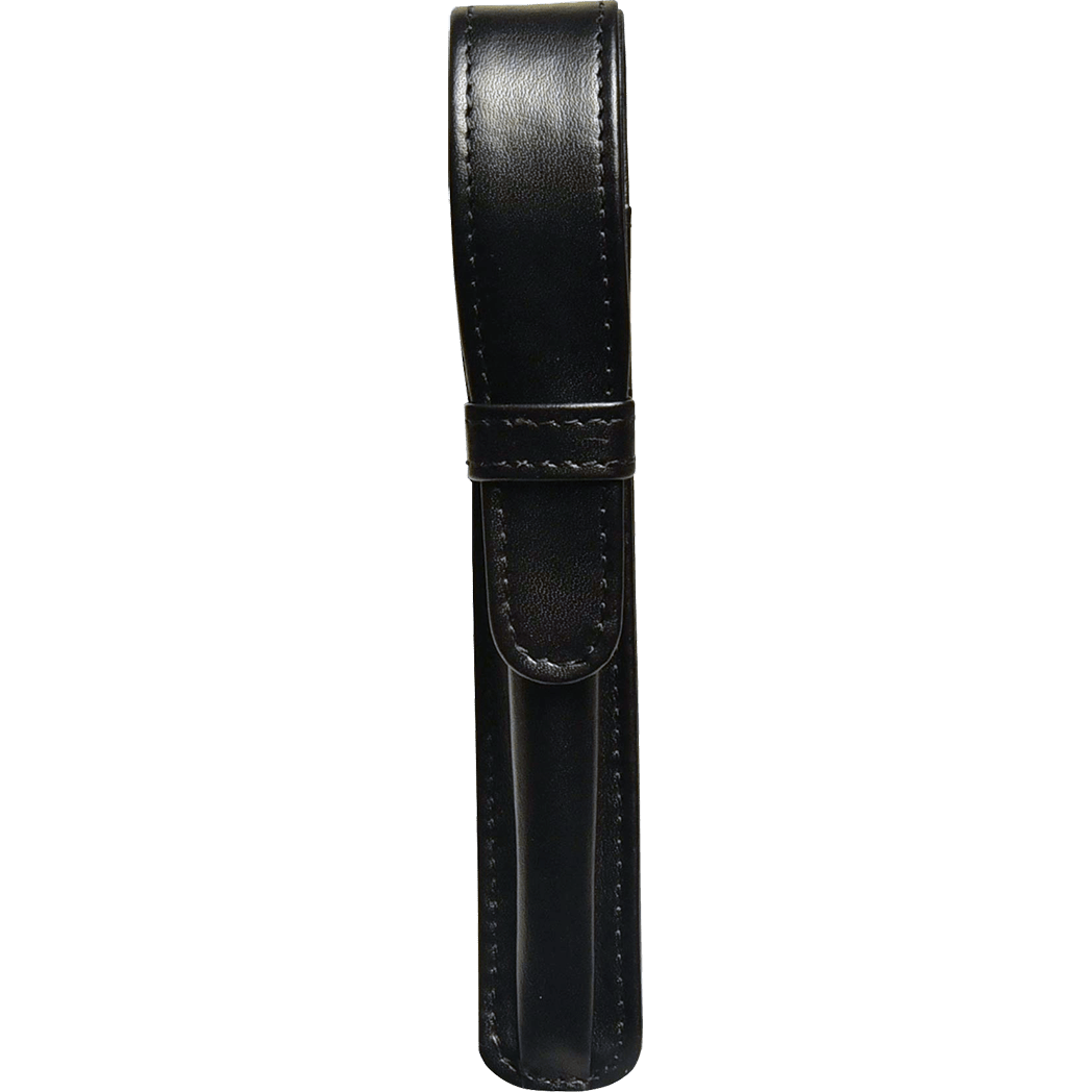 Aston Leather Black Finger Style Single Pen Case - Pen Boutique Ltd