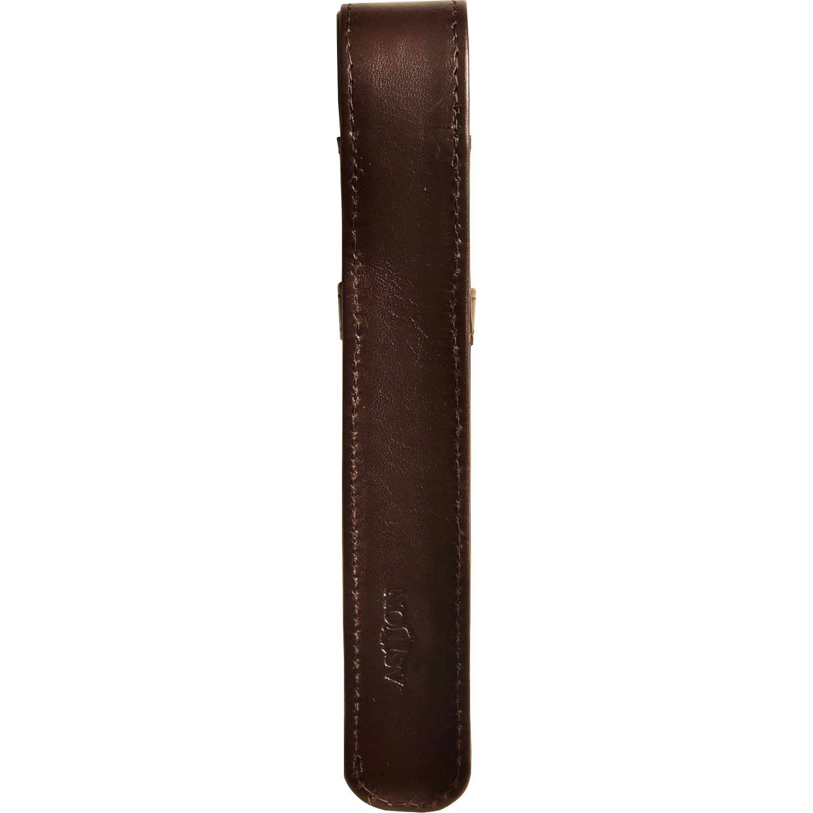 Aston Leather Brown Finger Style Single Pen Case-Pen Boutique Ltd