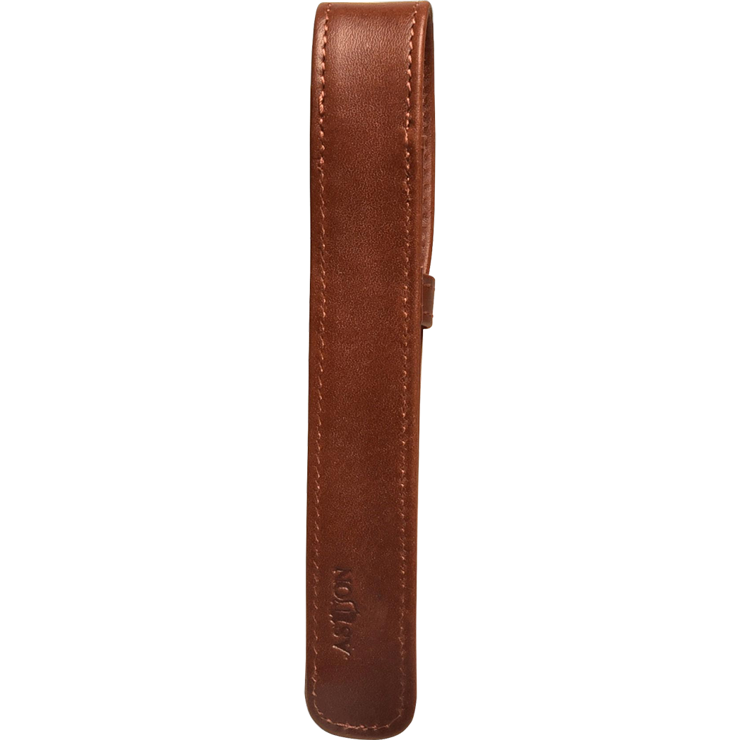 Aston Leather Cognac Finger Style Single Pen Case-Pen Boutique Ltd