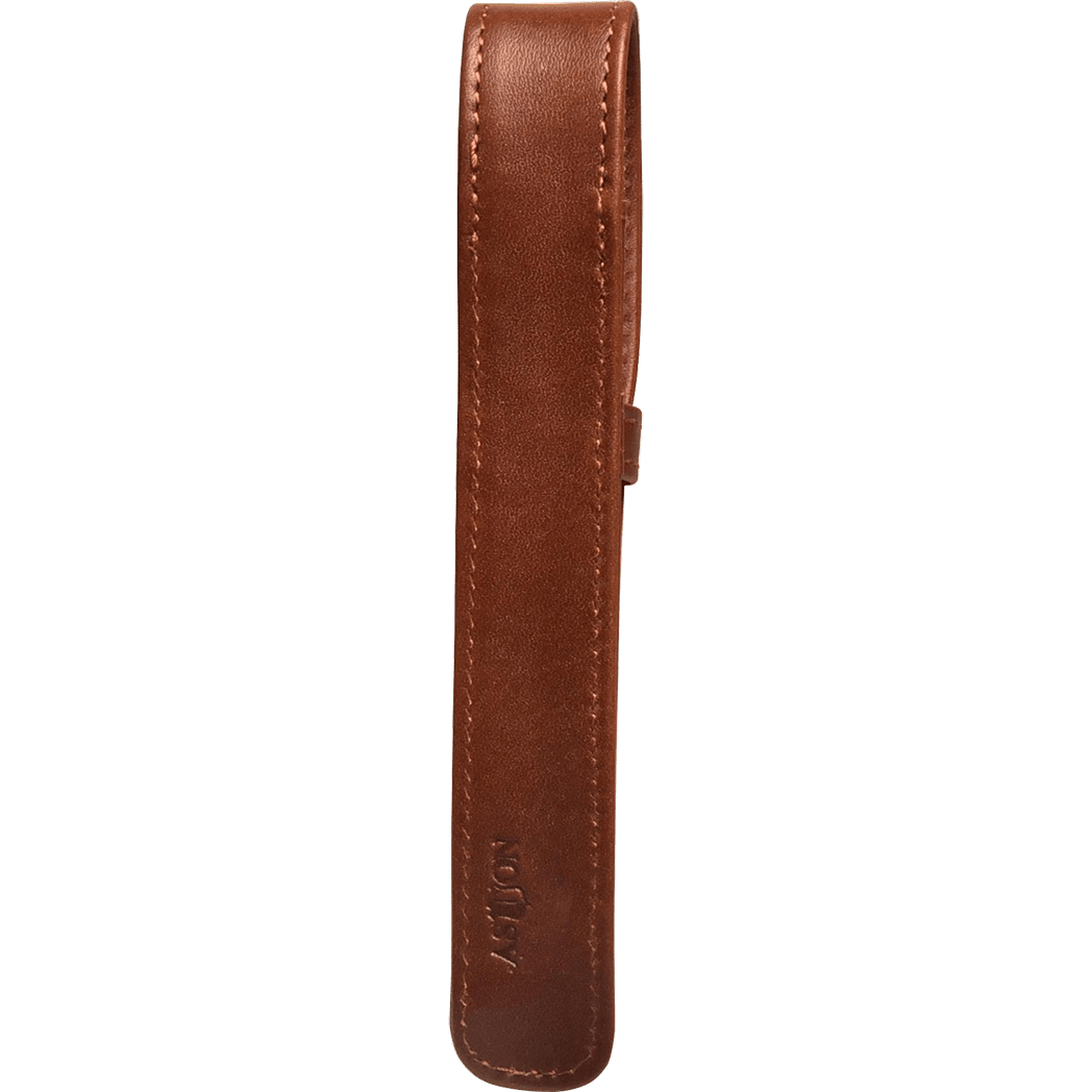 Aston Leather Cognac Finger Style Single Pen Case - Pen Boutique Ltd