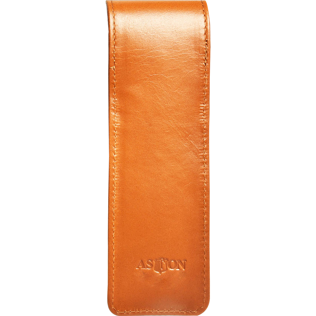 Aston Leather Tan Finger Style Double Pen Case-Pen Boutique Ltd