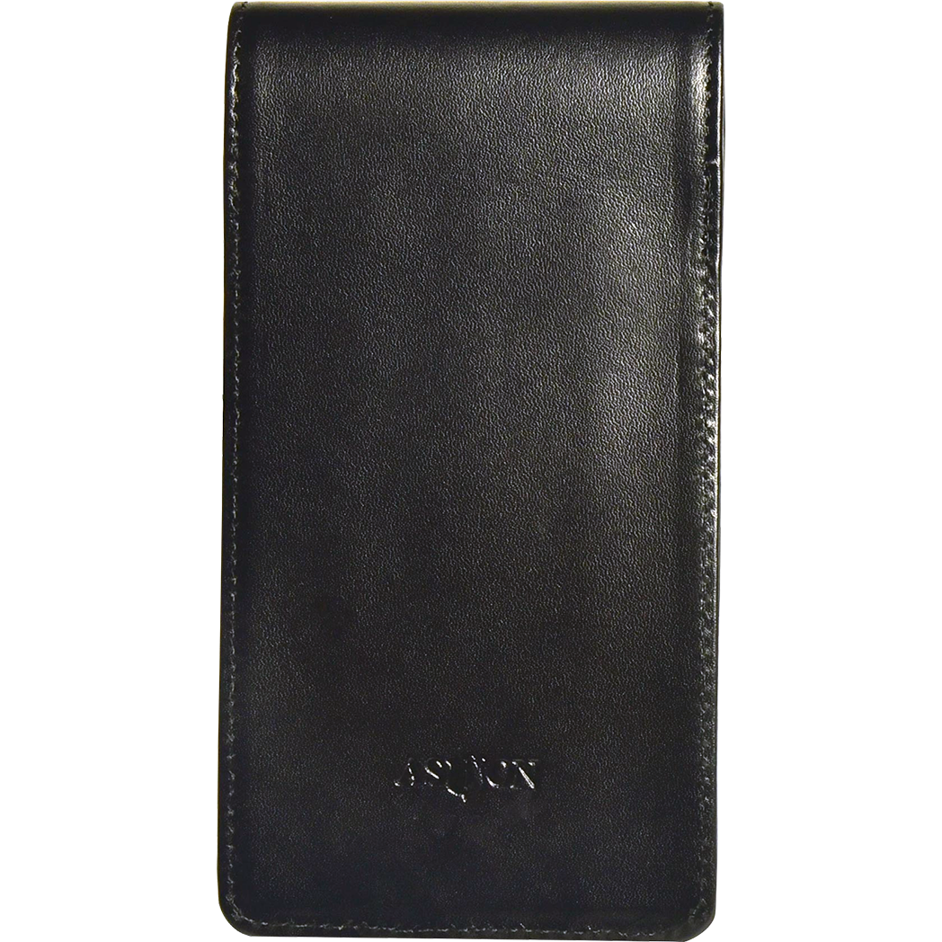 Aston Leather Black Finger Style Quad Pen Case-Pen Boutique Ltd