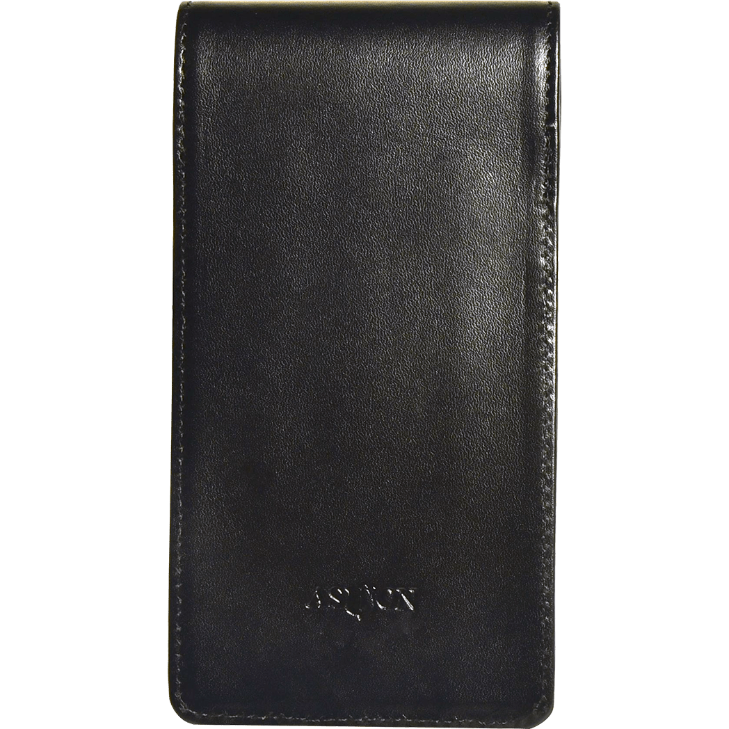 Aston Leather Black Finger Style Quad Pen Case - Pen Boutique Ltd