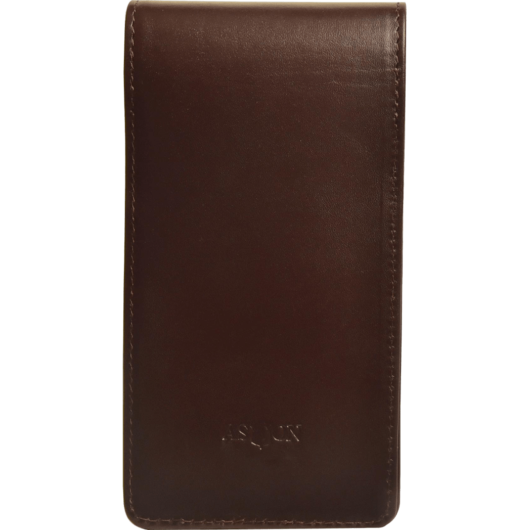 Aston Leather Brown Finger Style Quad Pen Case - Pen Boutique Ltd