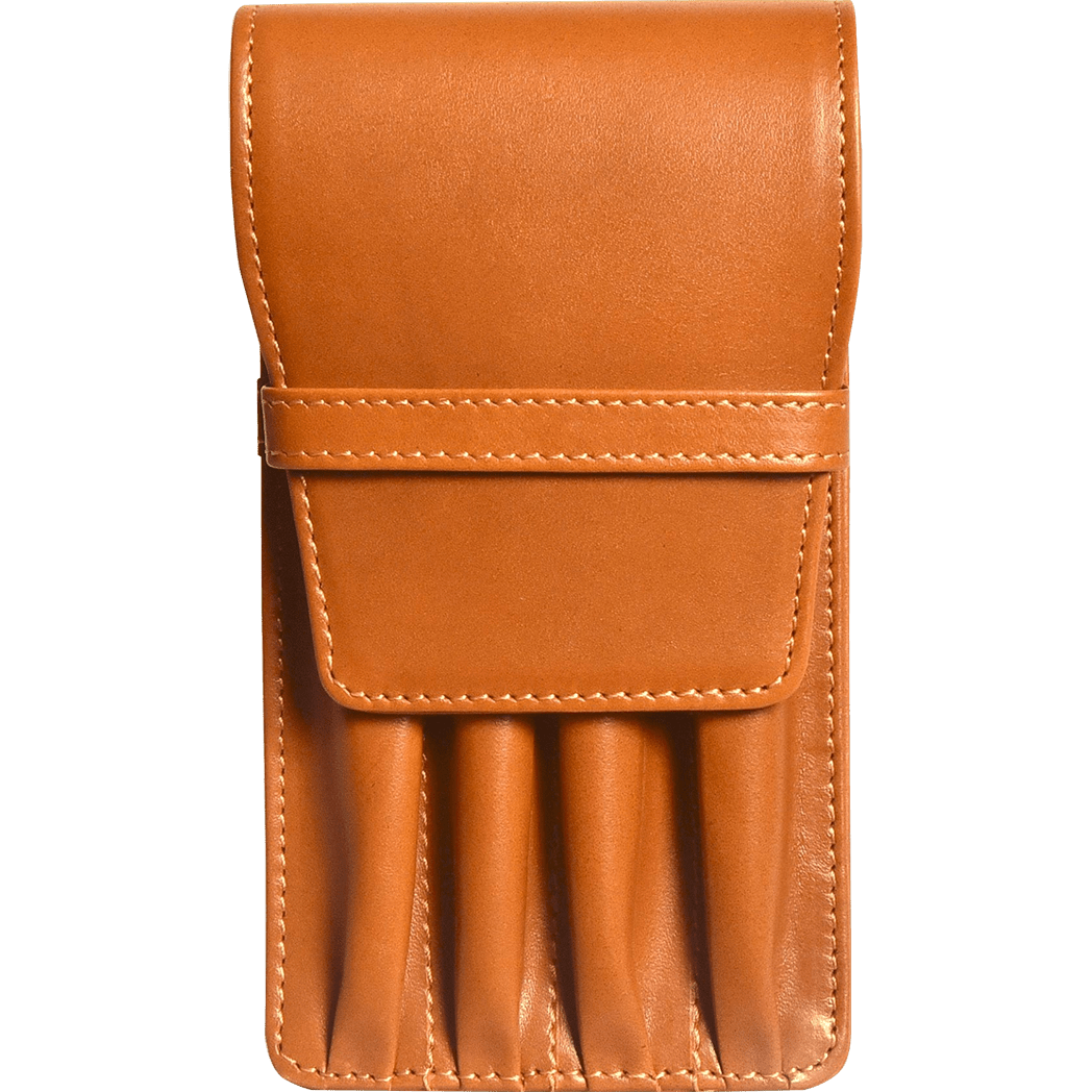 Aston Leather Tan Finger Style Quad Pen Case - Pen Boutique Ltd