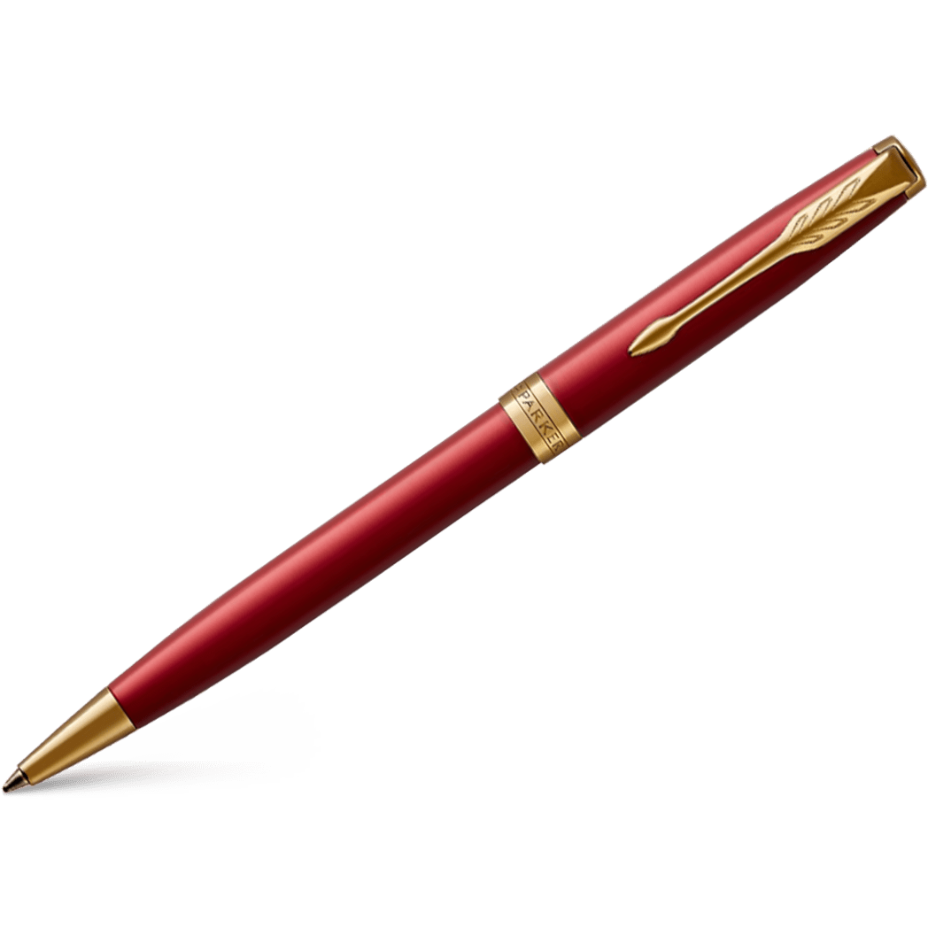 Parker Sonnet Ballpoint Pen - Red Lacquer - Gold Trim - Pen Boutique Ltd