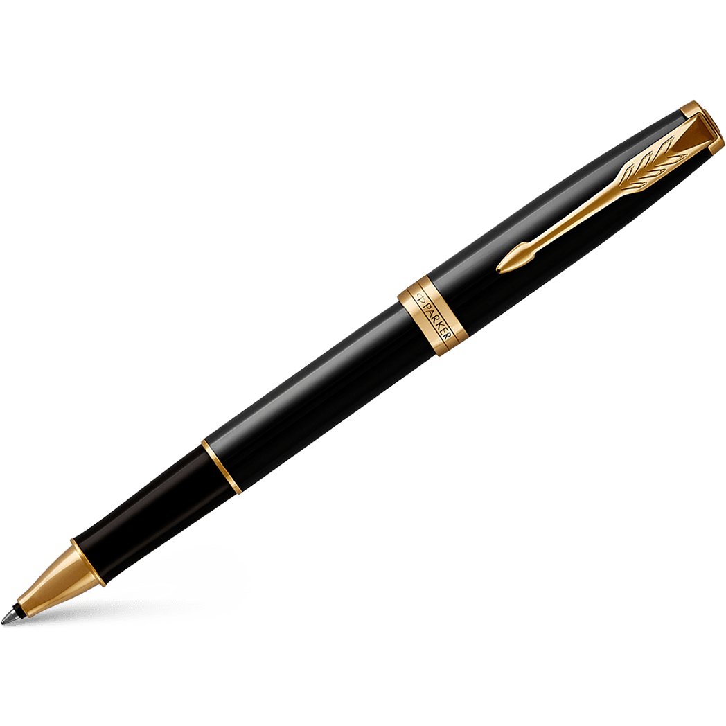 Parker Sonnet Rollerball Pen - Black - Gold Trim - Pen Boutique Ltd