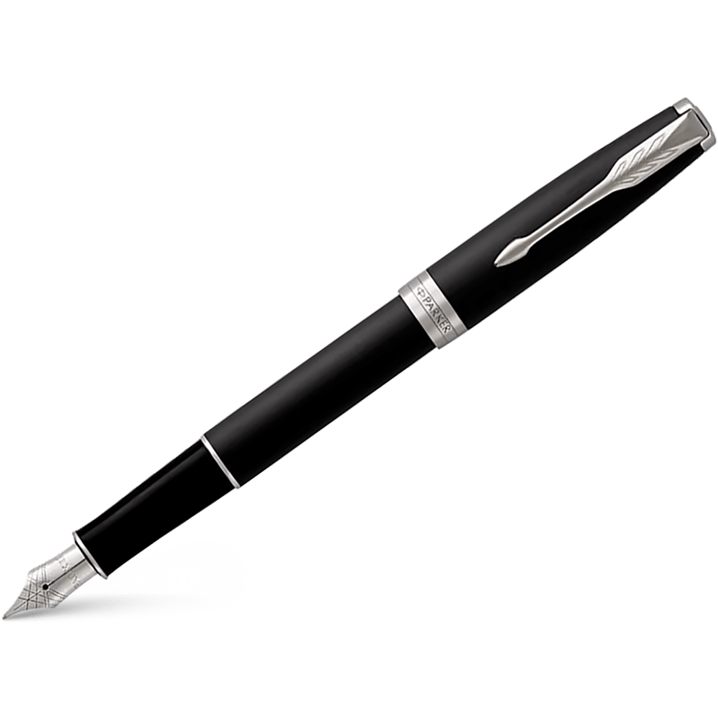Parker Sonnet Fountain Pen - Matte Black - Chrome Trim - Pen Boutique Ltd