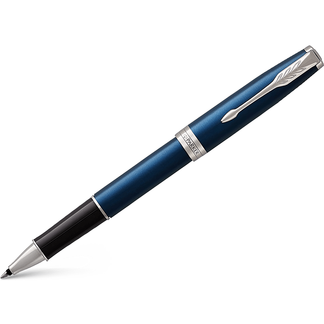 Parker Sonnet Rollerball Pen - Blue - Chrome Trim - Pen Boutique Ltd