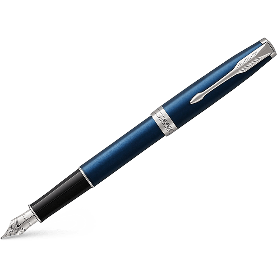 Parker Sonnet Fountain Pen - Blue - Chrome Trim - Pen Boutique Ltd