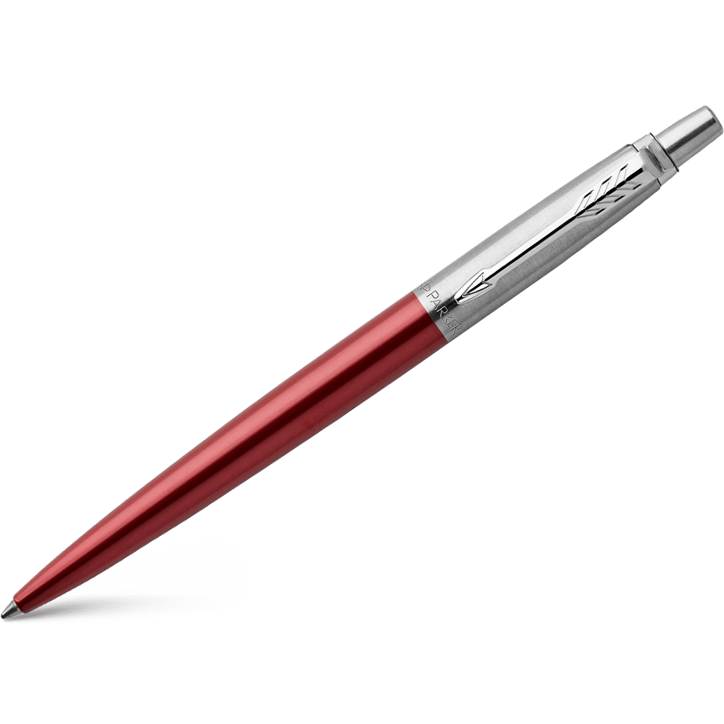 Parker Jotter Ballpoint Pen - Kensington Red - Chrome Trim - Pen Boutique Ltd