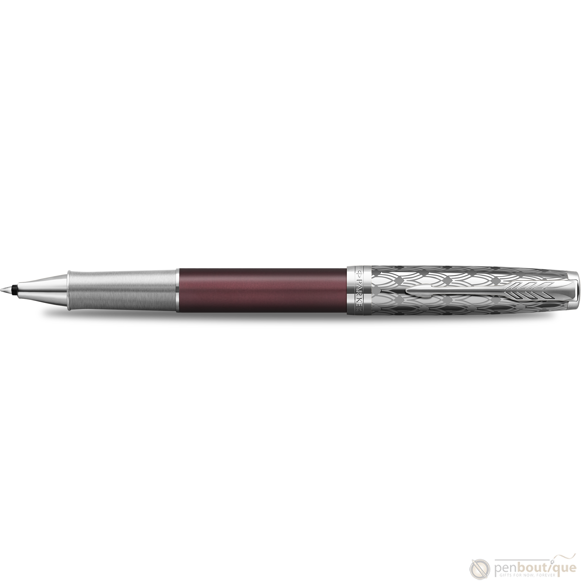 Parker Sonnet Premium Refresh Rollerball Pen - Metal & Red - Chrome Trim-Pen Boutique Ltd