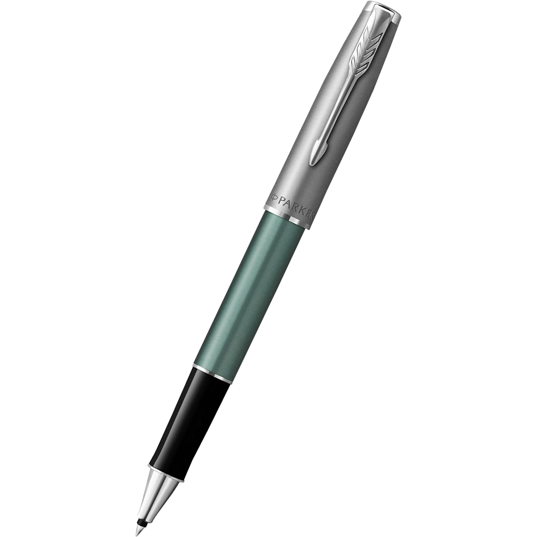 Parker Sonnet Rollerball Pen - Metal & Green-Pen Boutique Ltd