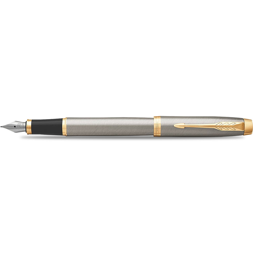 Parker IM Brushed Metal with Gold Trim Fountain Pen-Pen Boutique Ltd
