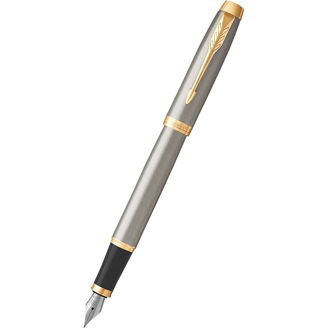 Parker IM Brushed Metal with Gold Trim Fountain Pen-Pen Boutique Ltd