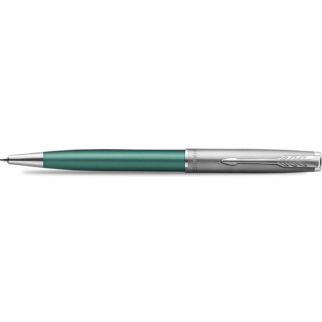Parker Sonnet Ballpoint Pen - Metal & Green-Pen Boutique Ltd