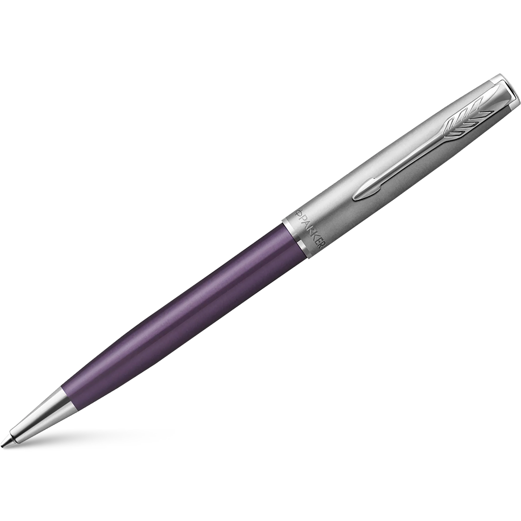 Parker Sonnet Ballpoint Pen - Metal & Violet-Pen Boutique Ltd