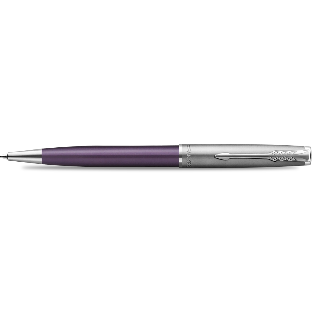 Parker Sonnet Ballpoint Pen - Metal & Violet-Pen Boutique Ltd