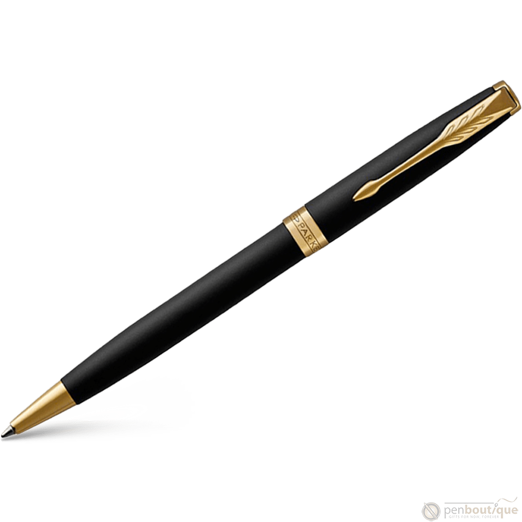 Parker Sonnet Ballpoint Pen - Matte Black - Gold Trim - Pen Boutique Ltd