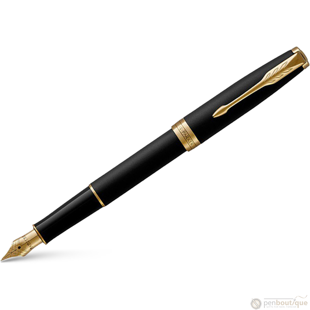 Parker Sonnet Matte Black with Gold Trim Fountain Pen-Pen Boutique Ltd