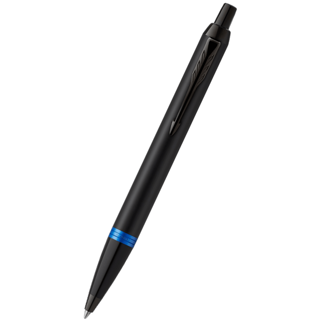 Parker IM Ballpoint Pen - Satin Black - Marine Blue Ring-Pen Boutique Ltd