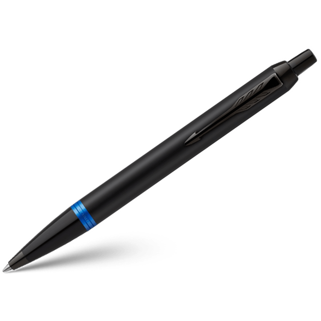 Parker IM Ballpoint Pen - Satin Black - Marine Blue Ring-Pen Boutique Ltd