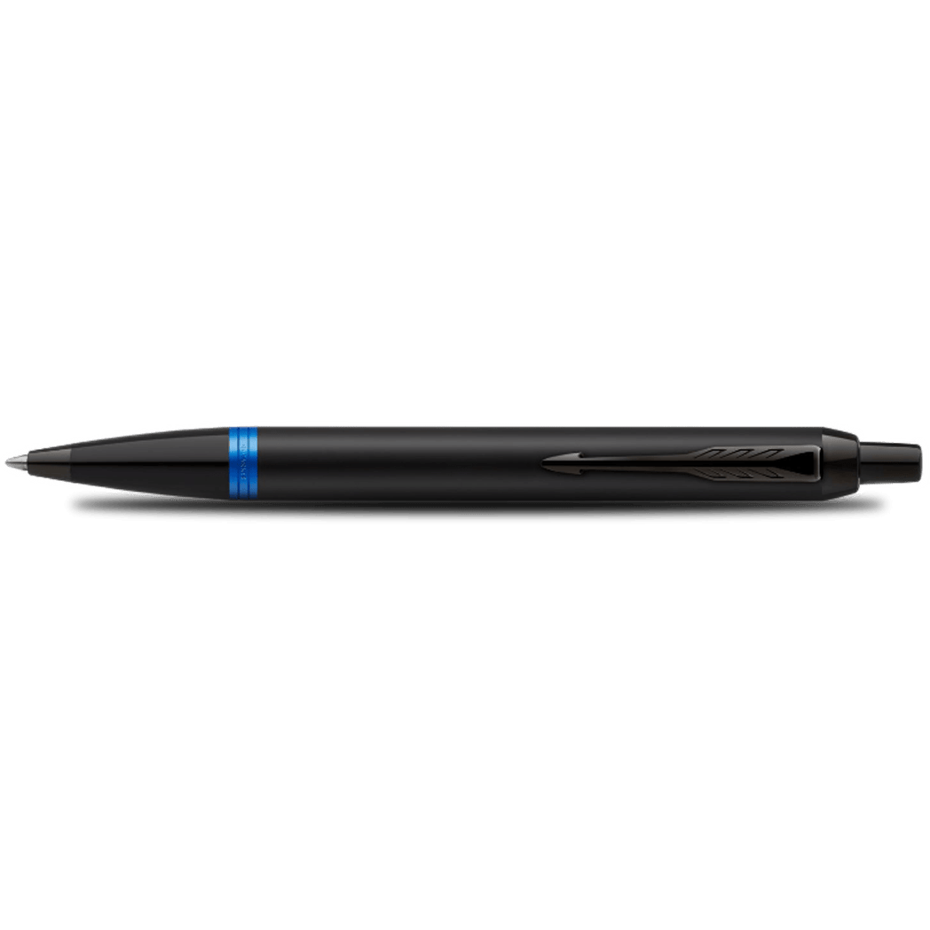 Parker IM Ballpoint Pen - Satin Black - Marine Blue Ring-Pen Boutique Ltd